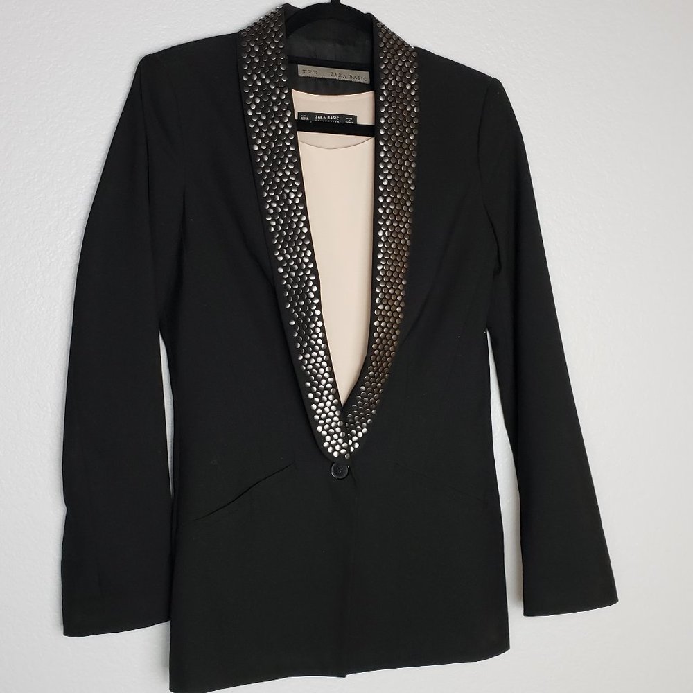 ZARA Basic Blazer w/Metal Button Collar Detail